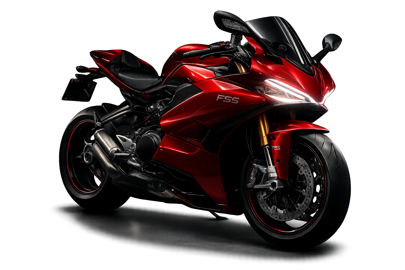 Rotes FullSendSafety Performance-Motorrad
